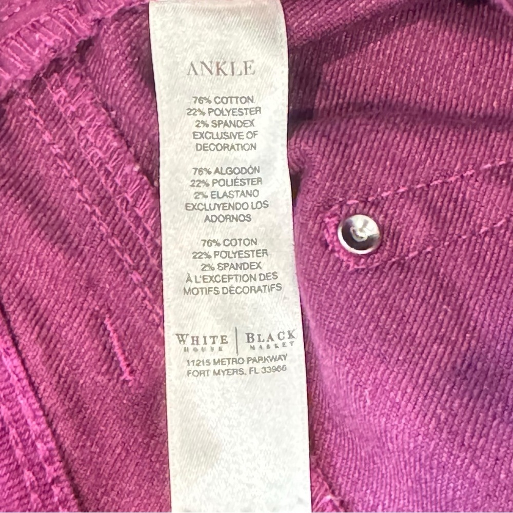 White House Black Market Size 2 Purple Jeans Blanc Slim Leg - Picture 4 of 4